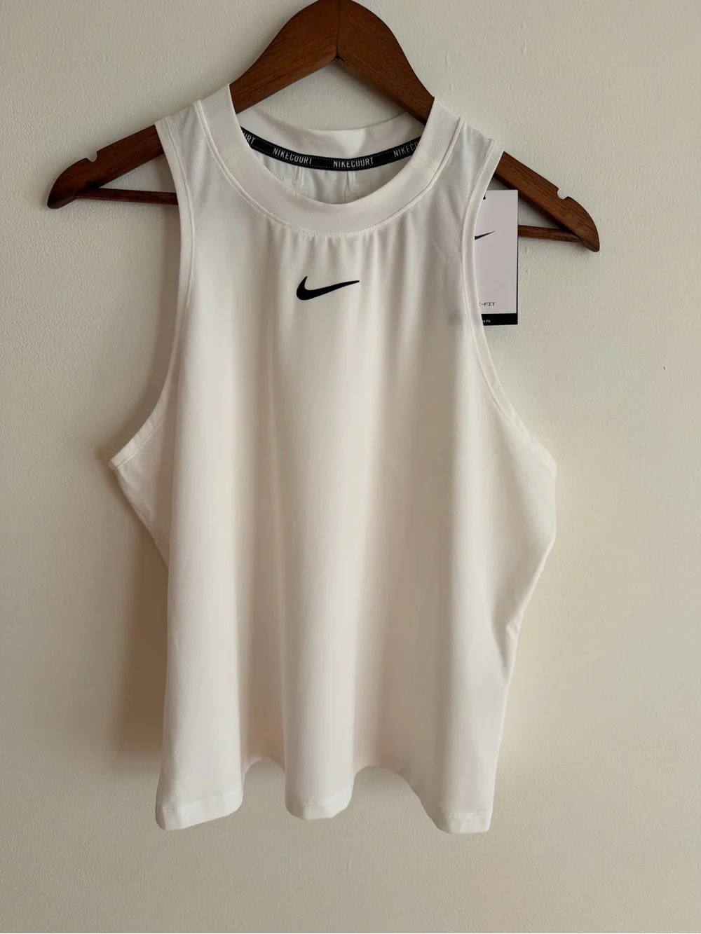 NWT NikeCourt Slam Dri-FIT Tennis Tank Top White Black Swoosh Extra Large XL